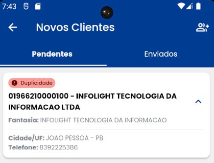 Cliente com Duplicidade